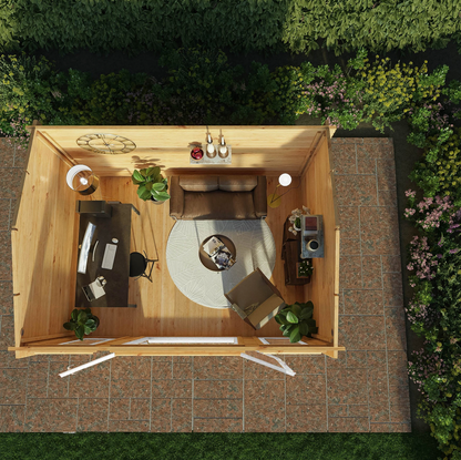 4m x 3m Home Office Studio Log Cabin - UPVC White - Ornate Outbuildings 