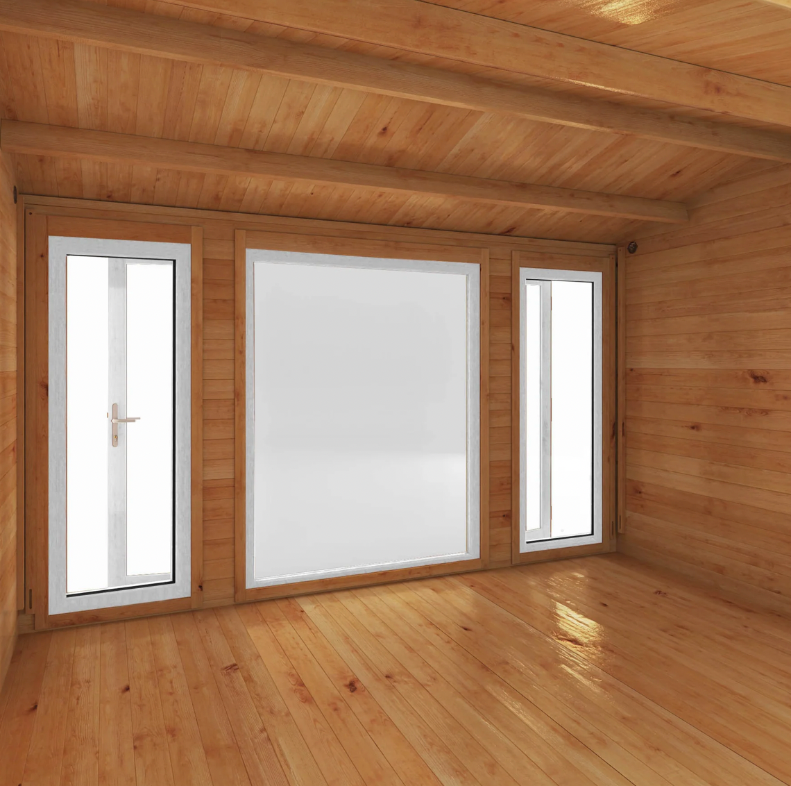 4m x 3m Home Office Studio Log Cabin - UPVC White - Ornate Outbuildings 