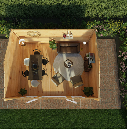 5m x 4m Home Office Studio Log Cabin - UPVC White - Ornate Outbuildings 