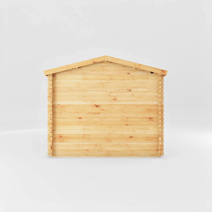 5.1m x 3m Home Office Studio Log Cabin with Side Shed - UPVC Oak - Ornate Outbuildings 
