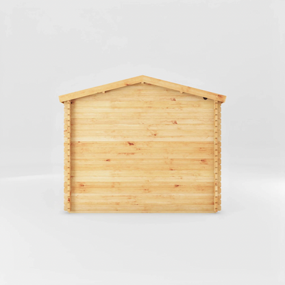 5.1m x 3m Home Office Studio Log Cabin with Side Shed - UPVC White - Ornate Outbuildings 